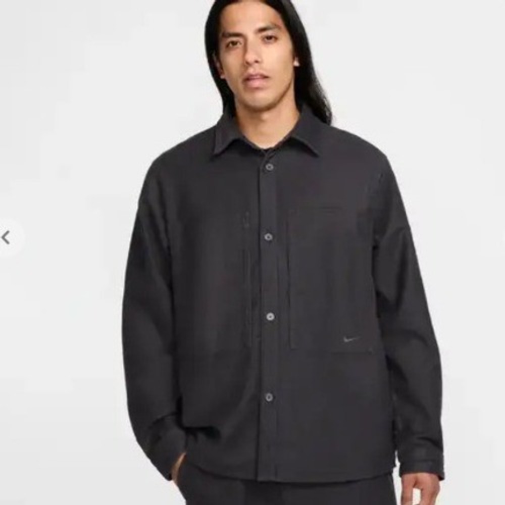 Nike Oversized Chamois Field Shirt Button Down Mens Large Anthracite Gray NWT